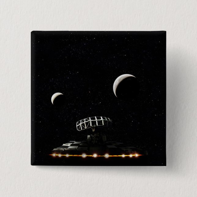 Galaxy Scanner - Radar Space Craft - Sci-Fi 15 Cm Square Badge (Front)