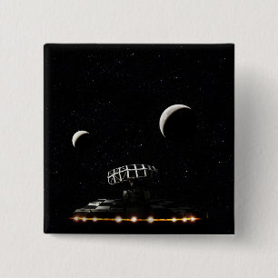 Galaxy Scanner - Radar Space Craft - Sci-Fi 15 Cm Square Badge