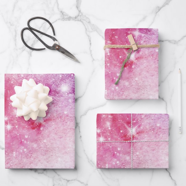 Galaxy Seamless Patterns Wrapping Paper Sheet (Front)