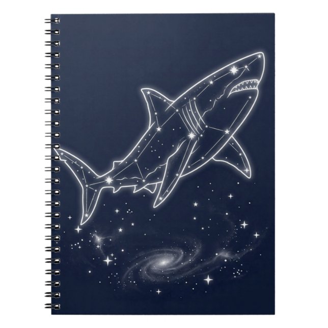 Galaxy shark Constellation Celestial Starlit Night Notebook (Front)