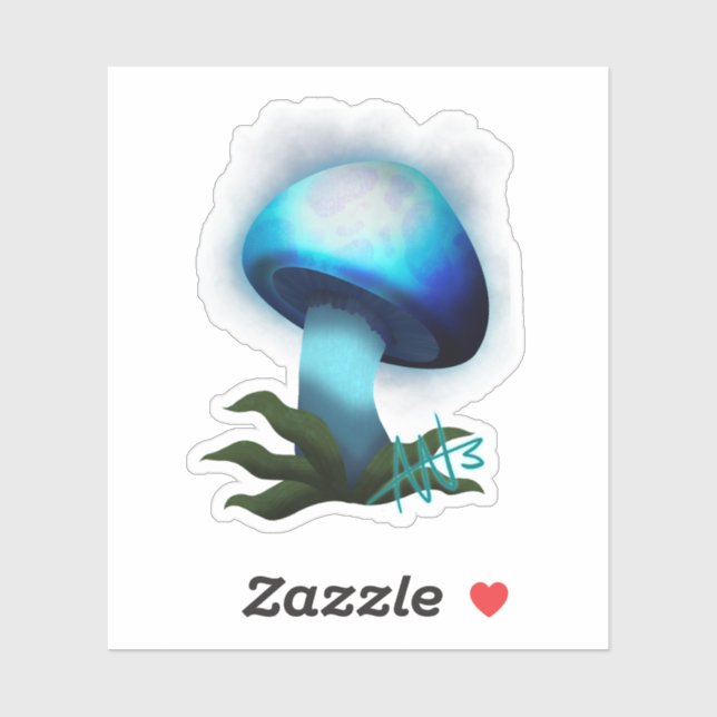 Galaxy Shiitake Glowing Light Blue Mushroom Cut (Sheet)