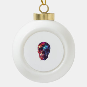 Galaxy Skull Portal Ceramic Ball Christmas Ornament
