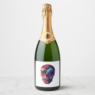 Galaxy Skull Portal Sparkling Wine Label