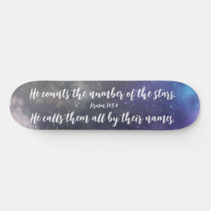 Galaxy Sky Scripture Bible Verse Skateboard