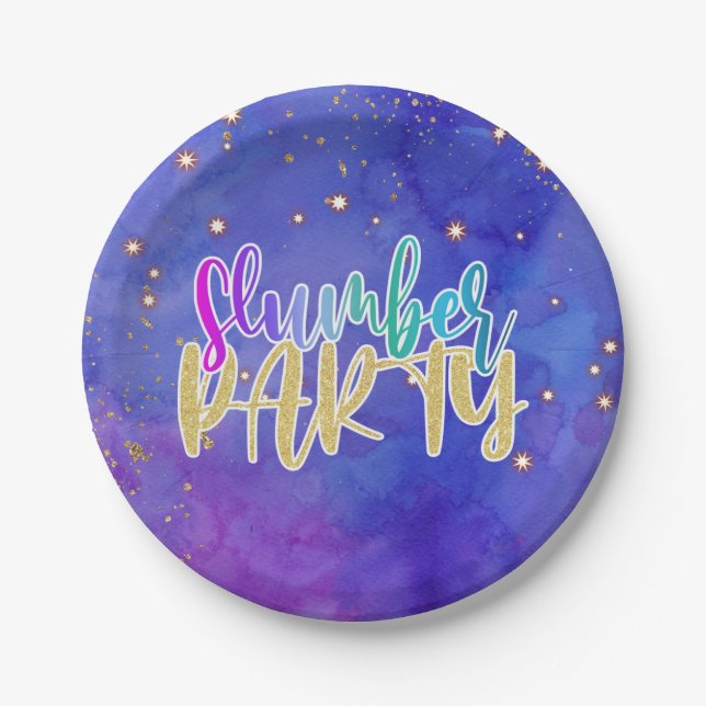 Galaxy Slumber Party Birthday Plate (Front)