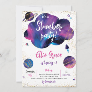 Galaxy Slumber Party  Invitation