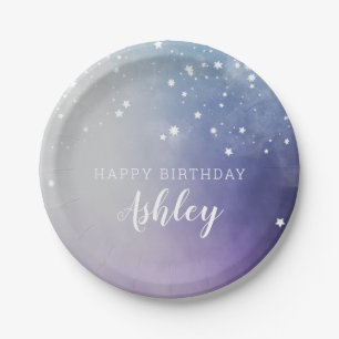 Galaxy Space Birthday Party Plates