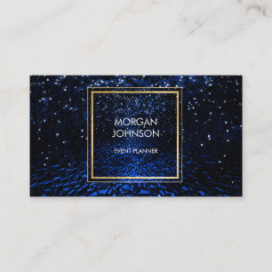 Galaxy Space Black Confetti Vip Business Card