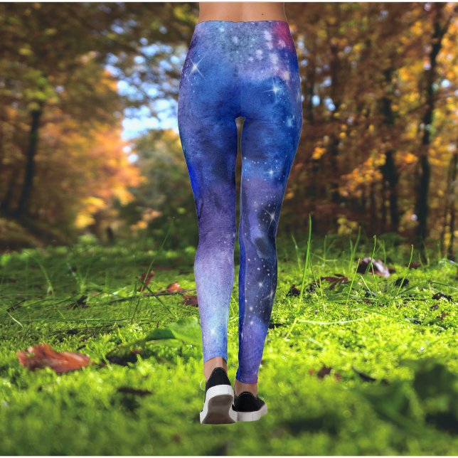 Galaxy Space Blue Purple Yoga Leggings (Creator Uploaded)