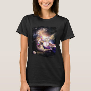 Galaxy Space Cat reaches ice with laser T-Shirt