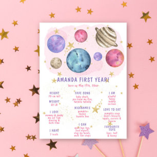 Galaxy Space First Birthday Milestone Birthday Poster
