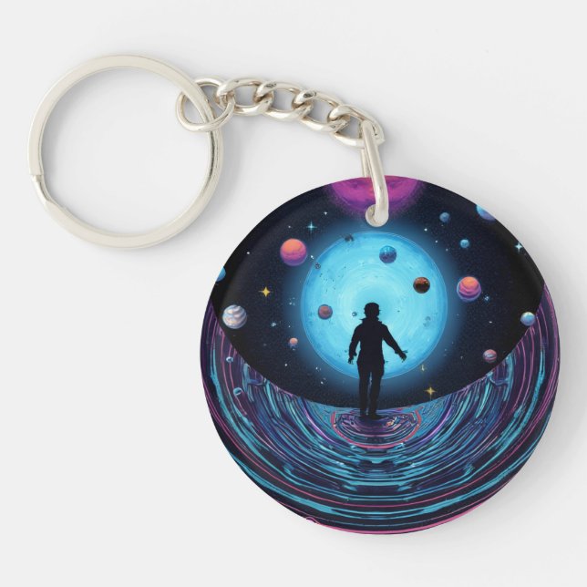 Galaxy Space Keychain | Cosmic Universe Art Keycha (Front)