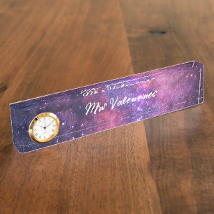 Galaxy Space Milky Way Teacher School Cute Stars Nameplate