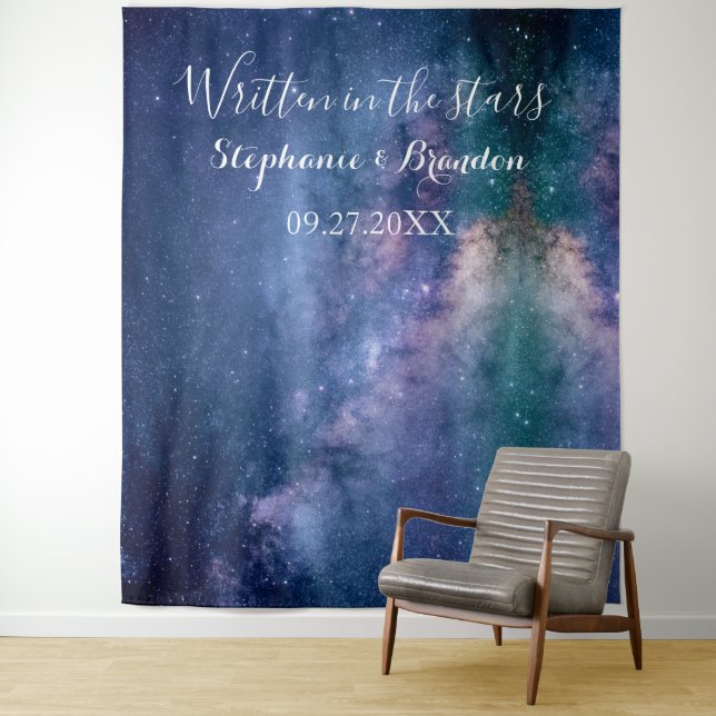 Galaxy Space Nebula Cosmos Wedding Photo Booth Tapestry (In Situ)