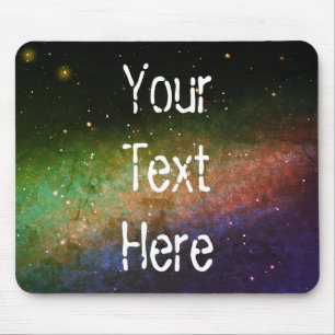 Galaxy Space Nebula Night Sky Personalised Orange Mouse Mat
