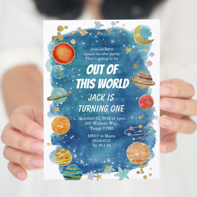 Galaxy Space Party Cosmic Planet Birthday Invitation (Creator Uploaded)