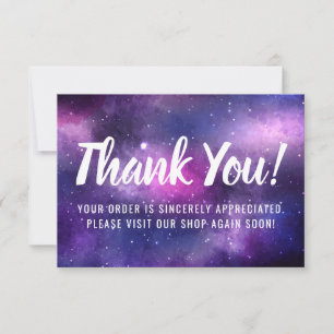 Galaxy Space Stars Ultra Violet Purple Thank You Card