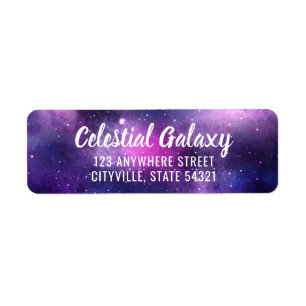 Galaxy Space Stars Ultra Violet Return Address