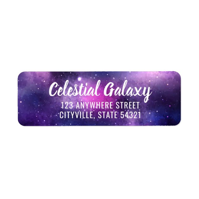 Galaxy Space Stars Ultra Violet Return Address (Front)