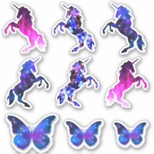 Galaxy space unicorn & butterfly stars set