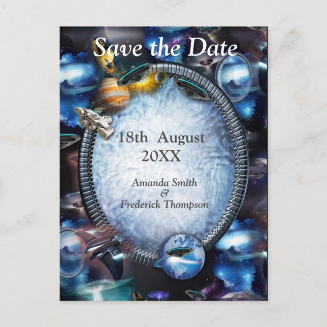 Galaxy Space Visitors Announcement Postcard (Front)