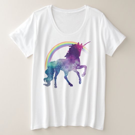 Galaxy Space Watercolor Unicorn Plus Size T Shirt Zazzle Co Uk