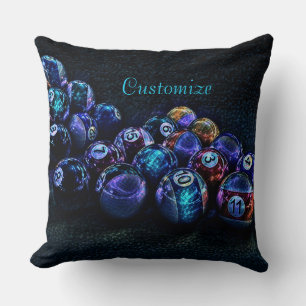 Galaxy Sparkle Billiards Throw Pillow