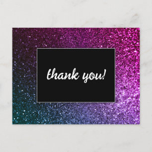 Galaxy Sparkle Glam Chic Modern Wedding Glitter   Postcard