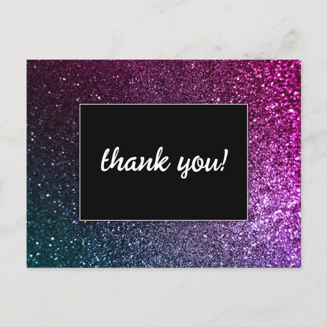 Galaxy Sparkle Glam Chic Modern Wedding Glitter   Postcard (Front)