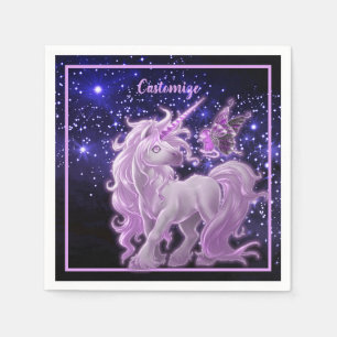 Galaxy Sparkle Pink Unicorn Napkin