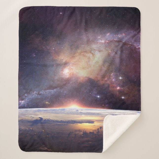 Galaxy star infinity cosmos dark sherpa blanket (Front)