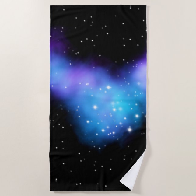 Galaxy Starlight Space Clouds Beach Towel (Front)