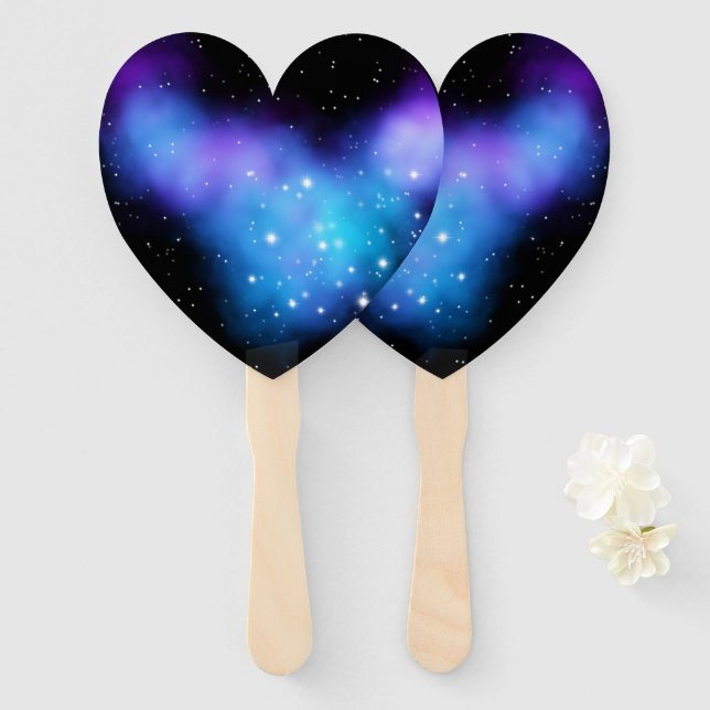 Galaxy Starlight Space Clouds Hand Fan (Front and Back)