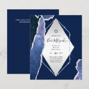Galaxy Starry Night BAR MITZVAH Agate Invitation