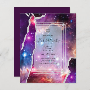 Galaxy Starry Night BAR MITZVAH Agate Invitation