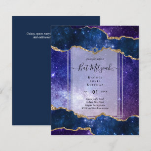 Galaxy Starry Night BAT MITZVAH Agate Invitation