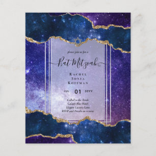 Galaxy Starry Night BAT MITZVAH Agate Invitation Flyer