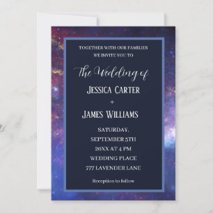 Galaxy Starry Night Outer Space Universe Wedding Invitation
