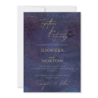 Galaxy Starry Night Sky Blue Purple Gold Wedding