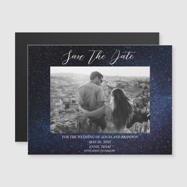 Galaxy Starry Night Stars Sky Wedding Magnet (Front/Back)