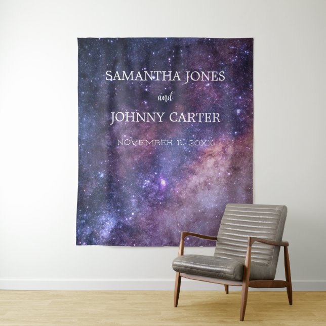 Galaxy Starry Night Universe Space Wedding Tapestry (In Situ)