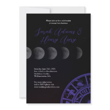 Galaxy Stars and Moon Wedding Invitation
