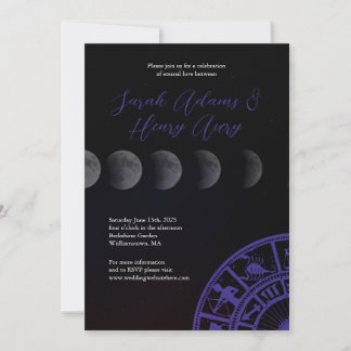 Galaxy Stars and Moon Wedding Invitation