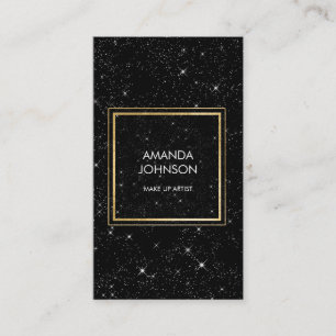 Galaxy Stars Golden Black Glam Elegance Vip Business Card