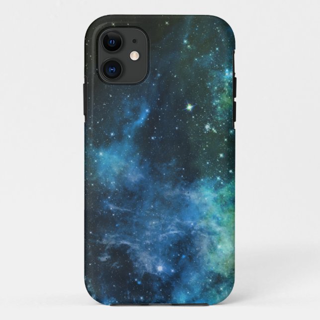 Galaxy Stars Nebula iPhone Blue Green 5/5S Case (Back)