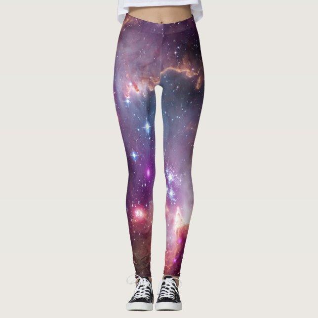 Galaxy stars nebula space hipster star photo leggings (Front)