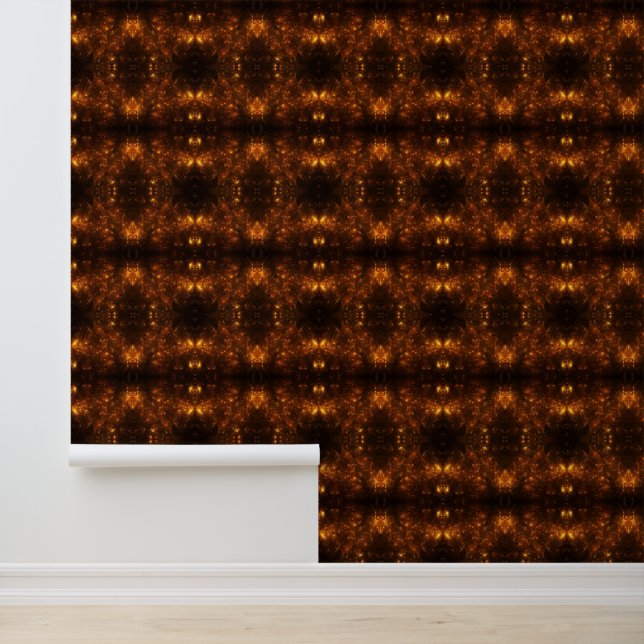 Galaxy Stars Space Pattern Art Black Gold Wallpaper (Application)