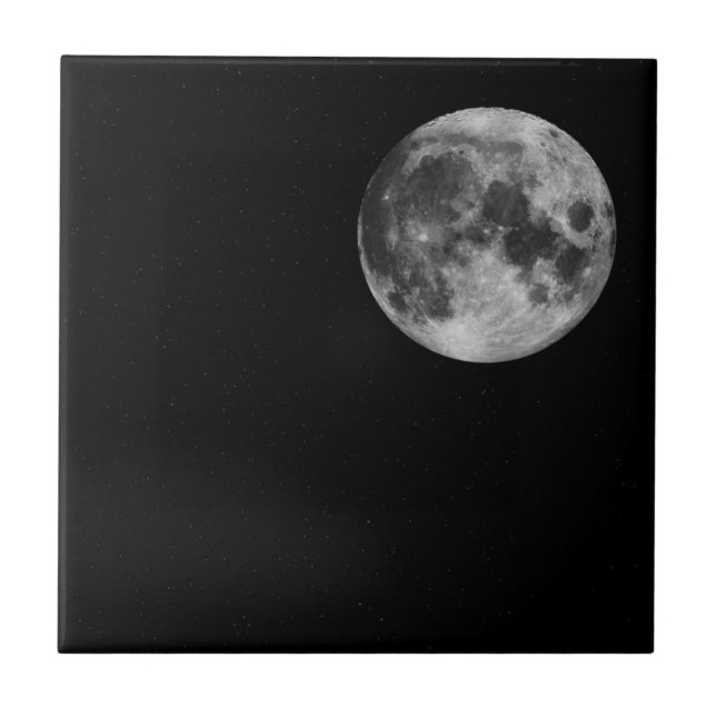 Galaxy Stars Space Universe Moon Pattern Modern Tile (Front)