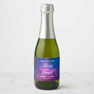 Galaxy Stars Wedding Favour  Sparkling Wine Label