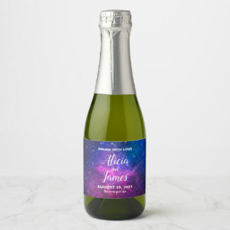 Galaxy Stars Wedding Favour  Sparkling Wine Label